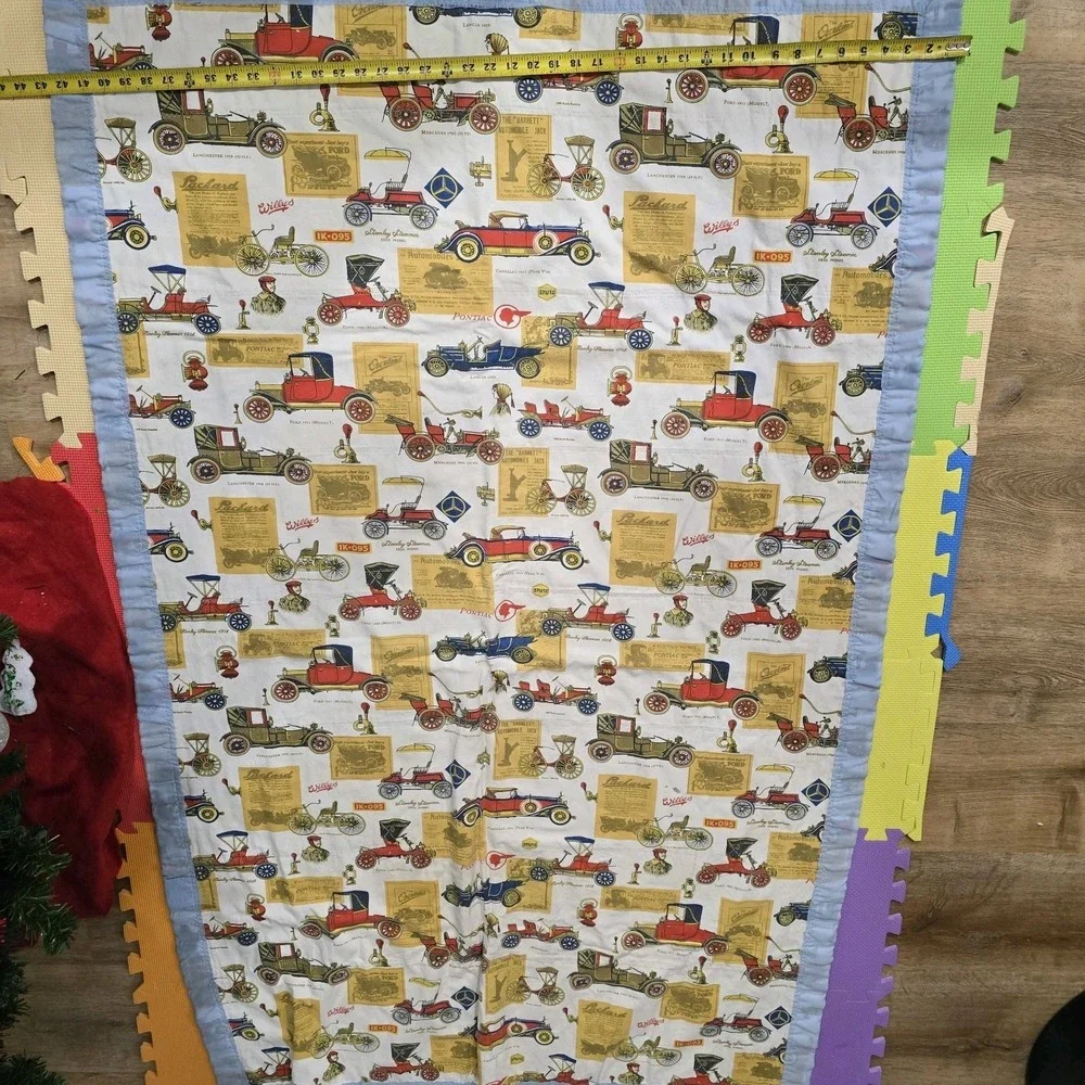 Vintage Classic Antique Car‎ Print Baby Blanket Quilt Throw Retro Automobiles...